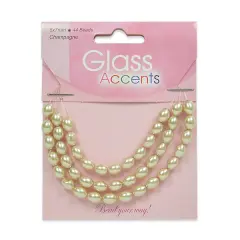 6 Packs of Rice Pearl Glass Beads Pack of 44