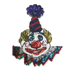 9" x 7 1/2" Clown Sequin Applique/Patch