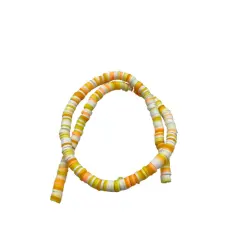 Kitcheniva 6mm Heishi Beads Clay Disc Flat Vinyl DIY Jewelry 10 Strands Yellow mix
