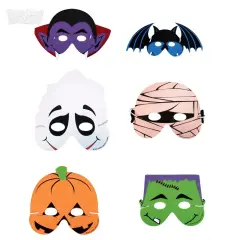 Halloween 7" Foam Masks - 12pk