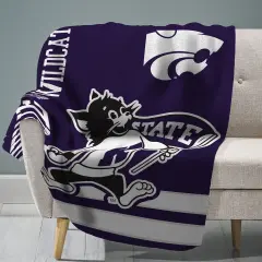 Sleep Squad Kansas State Wildcats Willie the Wildcat Mascot 60&rdquo; x 80&rdquo; Raschel Plush College Blanket