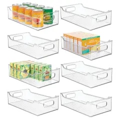 mDesign Kitchen Plastic Storage Organizer Bin, Open Dip Front and Handles