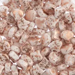 John Bead Czech Glass Splash Ginko Beads, 50g Chalk Copper