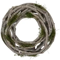 Northlight Twig and Moss Artificial Spring Wreath - 8" Brown