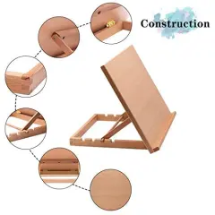 Adjustable Wood Desk Table -Light Weight, Easel with Strong Support