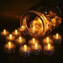 Waterproof LED Submersible Tea Lights for Wedding and Party Decoration Yellow
