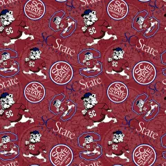 Sykel Enterprises-South Carolina State University Cotton Fabric-SC State Bulldogs Tone On Tone Cotton Quilting Fabric
