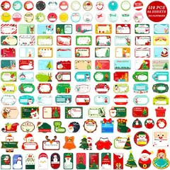 528 Pieces Christmas Gift Tags Stickers, Self Adhesive Christmas Present Tags Sticker Labels, Name Tags Labels for Christmas Gift Wrapping