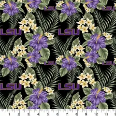 Sykel Enterprises-Louisiana State University Cotton Fabric-LSU Tigers Tropical Cotton Quilting Fabric