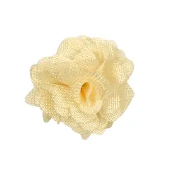 Wrapables Shabby Chic Burlap Rose Flower 3 Inch Diameter (Set of 12), Champagne