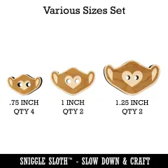 Caring Surgical Face Mask Heart Wood Buttons for Sewing Knitting Crochet DIY Craft