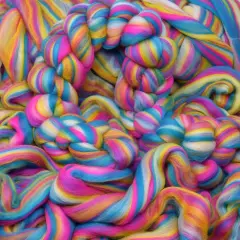 Colorful Designer Merino Wool Combed Top Roving for Spinning and Felting. Limited Edition. Malibu