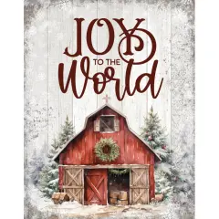 Joy To The World Timberland Wood Plaque Wall Art - 11.75 inches x 15 inches