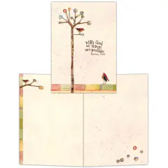 With God - Tree And Birds Notecard