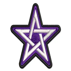 Pentacle Star Witch Wicca Occult Multi-Color Embroidered Iron-On or Hook & Loop Patch Applique