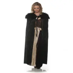 Adults Winter Lord Rogue Black Renaissance Cape Costume Accessory