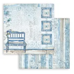Stamperia Double-Sided Cardstock 12"X12"-Blue Land Bench