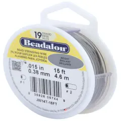 Beadalon Stringing Wire 19-Strand .015"X15'-Bright