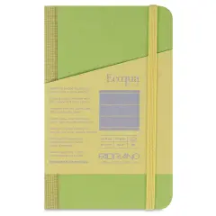 Fabriano Ecoqua Plus Fabric-Bound Notebook - Lime, 3-1/2" x 5-1/2", Lined