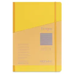 Fabriano Ecoqua Plus Fabric-Bound Notebook - Yellow, 8-1/4" x 11-7/10", Lined