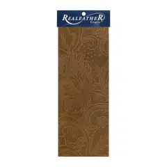 Realeather(R) Crafts Printed Leather Trim 9"X3"-Brown Floral