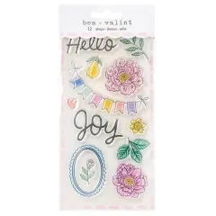 American Crafts Poppy And Pear Acrylic Stamp Set-12/Pkg