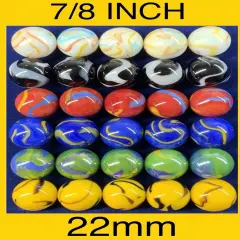 22mm (7/8") Large 30 DELUXE w/Drawstring Storage Bag Replacement Marbles Aggravation Wahoo Dirty Marbles Chinese Checker Board game GLASS