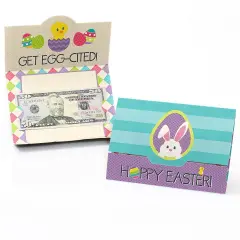 Big Dot of Happiness Hippity Hoppity - Easter Bunny Party Money and Gift Card Holders - Set of 8