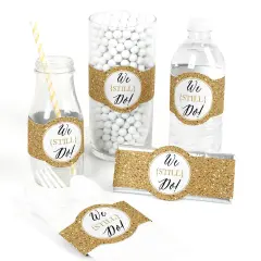 Big Dot of Happiness We Still Do - 50th Wedding Anniversary - DIY Party Supplies - Wedding Anniversary Party DIY Wrapper Favors & Decor - Set of 15