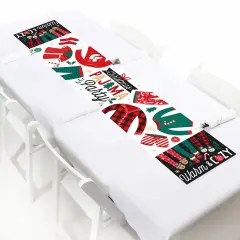 Big Dot of Happiness Christmas Pajamas - Petite Holiday Plaid PJ Party Paper Table Runner - 12 x 60 inches