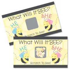 Big Dot of Happiness Girl Bee Gender Reveal - What Will It Bee Gender Reveal Scratch Off Cards - Baby Shower Game - 22 Count