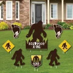 Big Dot of Happiness Sasquatch Crossing - Yard Sign and Outdoor Lawn Decorations - Bigfoot Party or Birthday Party Yard Signs - Set of 8
