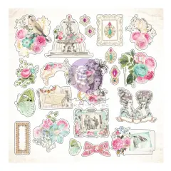 Avec Amour Collection Ephemera - 42 pcs w/ foil accents / paper Scrapbook Supplies Material For Craft Notebooksdecoupage Album Journals Planners Art Journaling Bullet