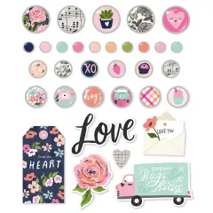Simple Stories Happy Hearts Decorative Brads