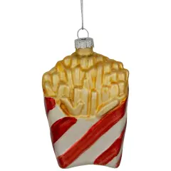 Northlight 4" Fast Food French Fries Glass Christmas Ornament Yellow