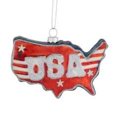 Northlight 4.25" Americana USA Glass Christmas Ornament Red