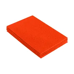 FabricLA Acrylic Felt Sheets for Crafts - Precut 9" X 12" Inches (20 cm X 30 cm) Felt Squares - Use Felt Fabric Craft Sheets for DIY, Costume, and Decoration | Neon Orange - 4 Pieces