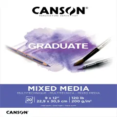 Canson Graduate Series Mixed Media Pad 9"X12"-20 Sheets