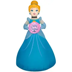 3.5' Gemmy Airblown Disney's Christmas Cinderella w/ Ornament Yard Decoration 881822