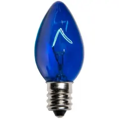 25 Bulbs - C7 Triple Dipped Transparent Blue, 5 Watt lamp