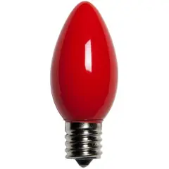 25 Bulbs - C9 Opaque Red, 7 Watt E17 Intermediate Base Incandescent bulb