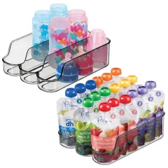 mDesign Small Plastic Baby Food Storage Bin, 3 Compartments