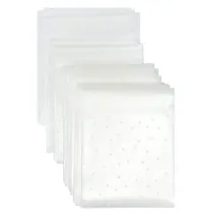 Wrapables Transparent Self-Adhesive 4" x 4" Candy and Cookie Bags, Favor Treat Bags for Parties and Wedding (200pcs) White Dots