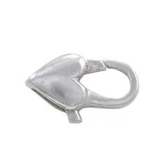JewelrySupply Heart Clasp 14x7mm Sterling Silver (1-Pc)