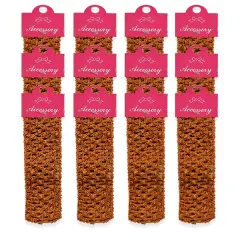 Pack of 12 Crochet Stretch Headbands Burnt Orange