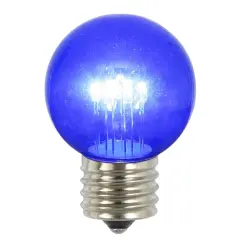 5PK -Vickerman Blue Glass G50 Transparent LED Replacement Bulb Warm White