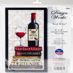Design Works Counted Cross Stitch Kit 5"X7"-Red Wine