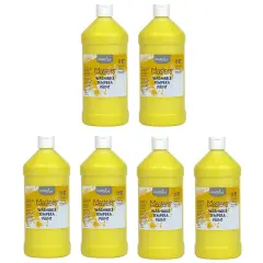 Little Masters&reg; Washable Tempera Paint, Yellow, 32 oz., Pack of 6