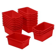 Scoop Front Storage Bins, Multipurpose Organization, 20-Pack Red