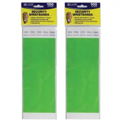 DuPont&trade; Tyvek&reg; Security Wristbands, Green, 100 Per Pack, 2 Packs